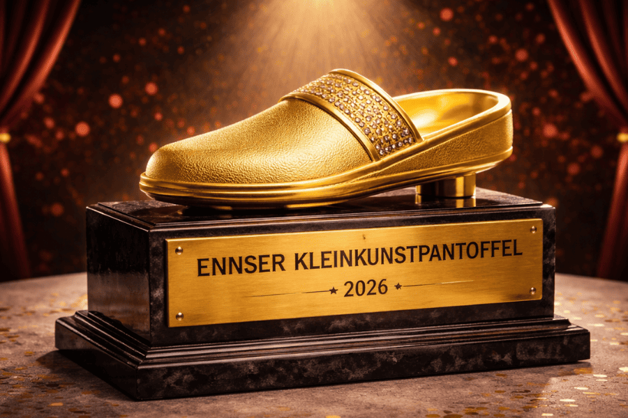 Pantoffel als Kleinkunstpreis Aprilscherz